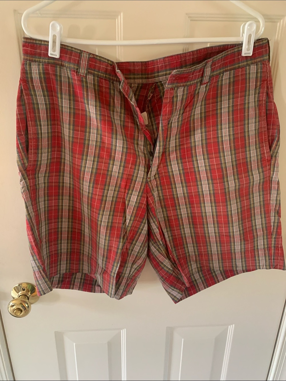 Polo by Ralph Lauren Red Plaid Flat Front Men's Shorts